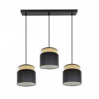 Distribuidor - Lâmpadas Diversas | Lâmpadas Modernas | REGLETA KANDY 3XE27 NATURAL/NEGRO REGX68X19 CM Ref: 174293109